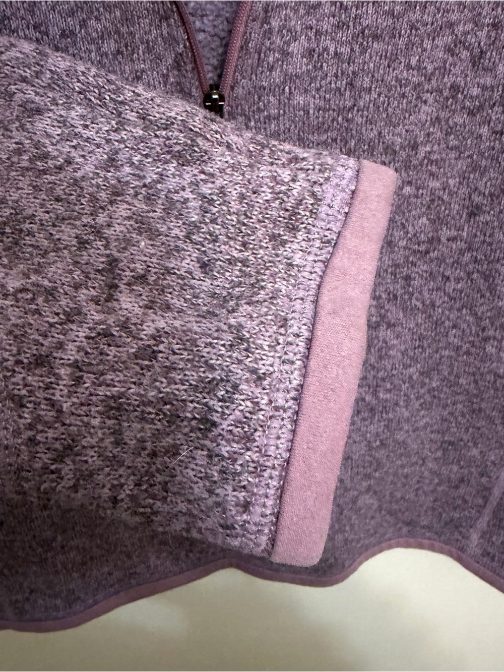 Patagonia Better Sweater Heathered Lavender Quarter-Zip Fleece Pullover Small - Picture 7 of 8